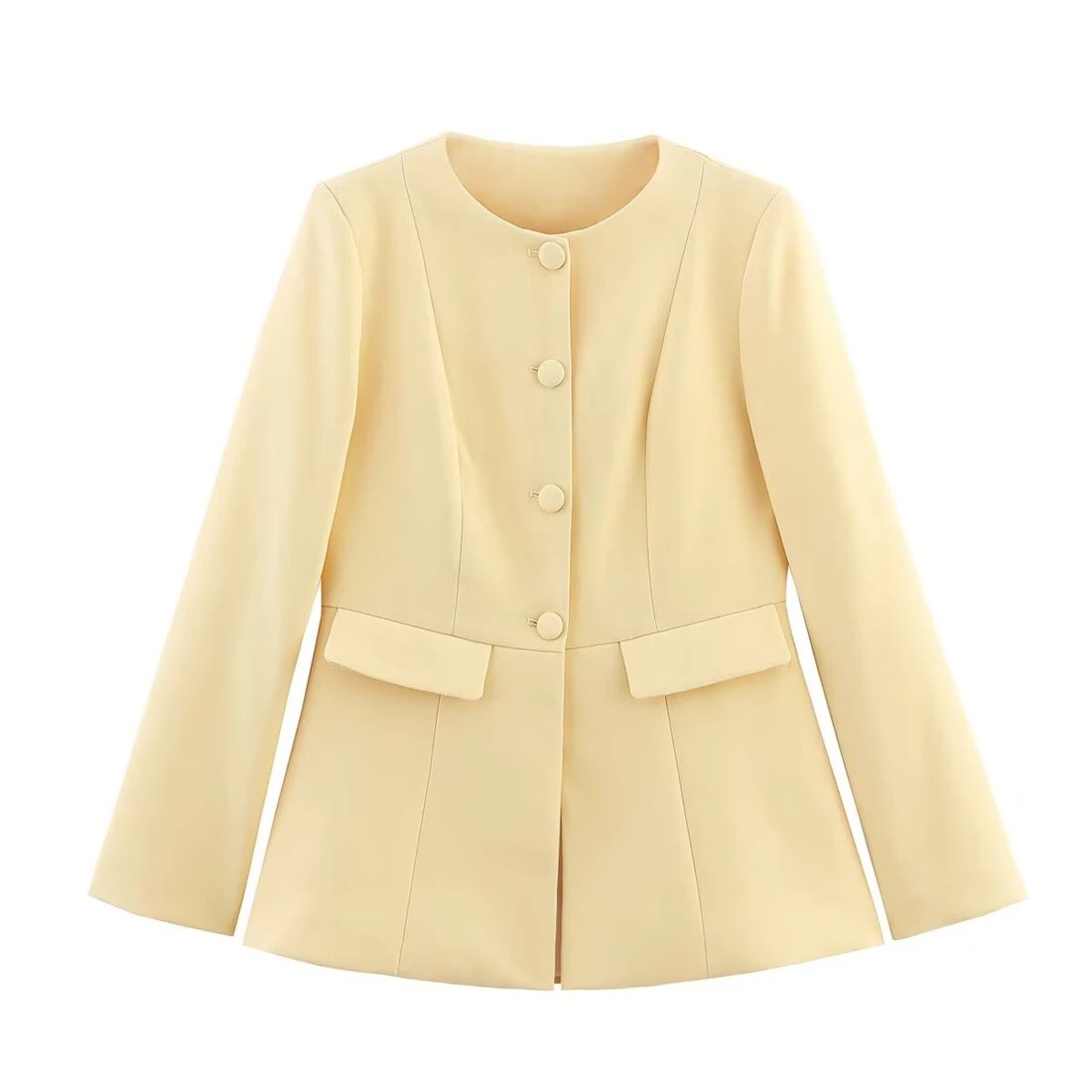 

Women's Stylish Button-Down round Neck Slim-Fit Jacket 2025 New Arrival Fashion Top
