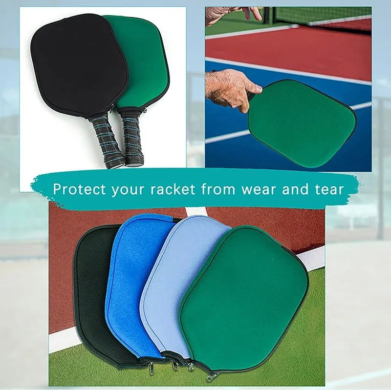 Racket Pack Neoprene Pickleball Paddle Cover Pickleball Racket Sleeve Protect Case Dust Cover Racket Storage Bag Protective Cove