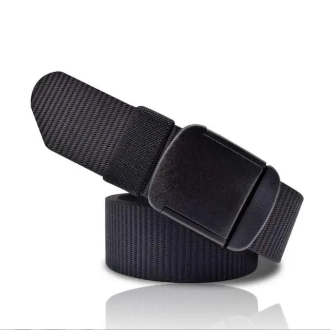 new black nylon canvas belt for women casual femal Solid Black Metal Roller Buckle Mens Womens Cloth Decoration Accessories New