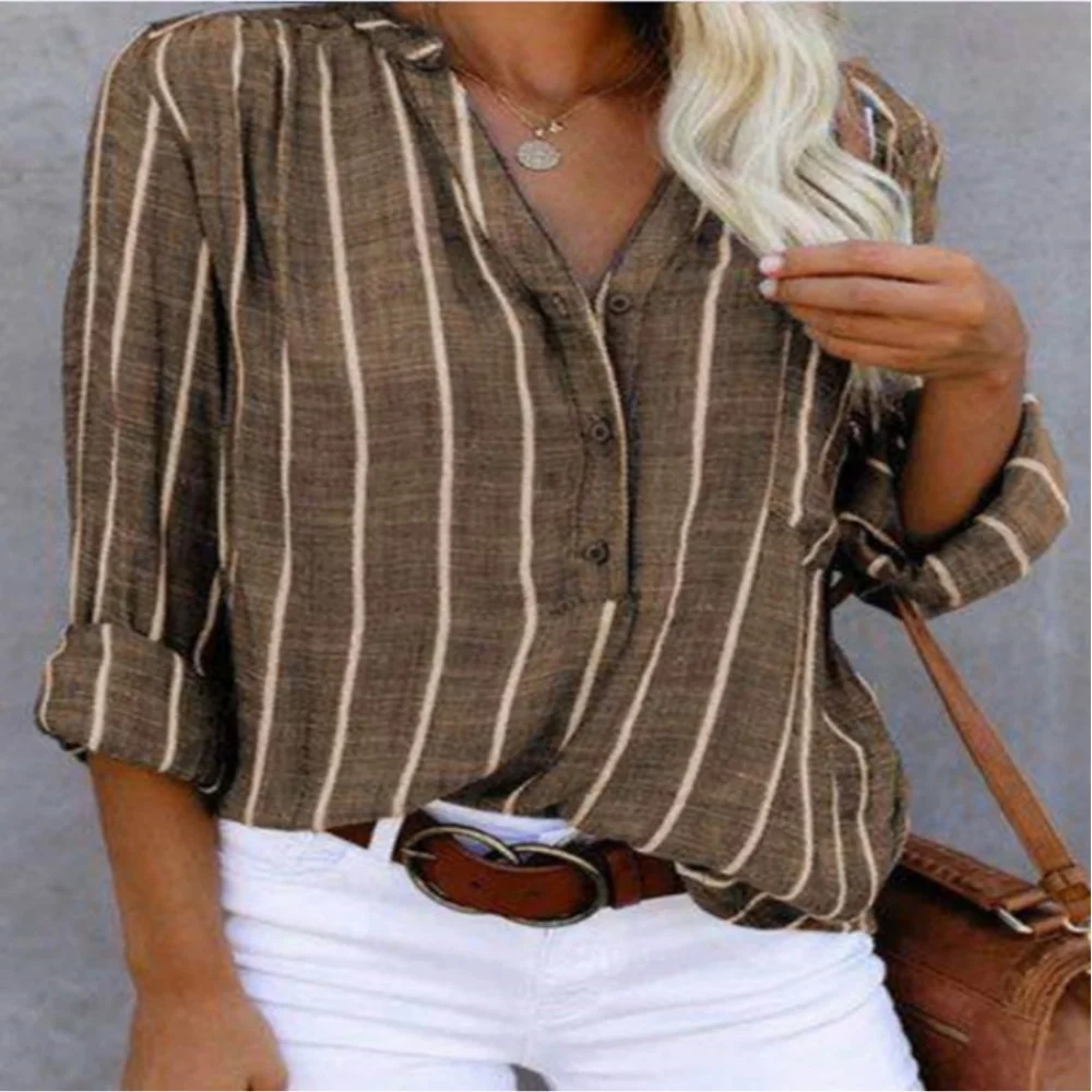 2024 New Women\'s Blouse Fashion Stripe Shirt Top Blusas Mujeres Verano Топы Blouses For Women Fashion Кроп Топ Женский