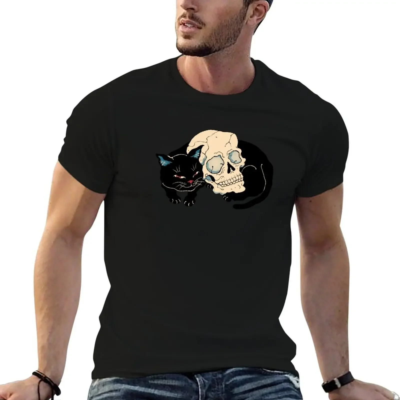 

Neko Skull T-Shirt topping vintage graphic tee summer 2025 men clothes