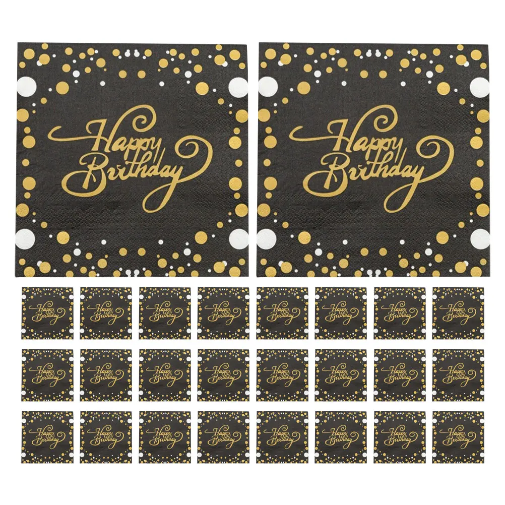 

60 Pcs Paper Napkin Cocktail Napkins Disposable Birthday for Women Wrapping Dessert Party Miss