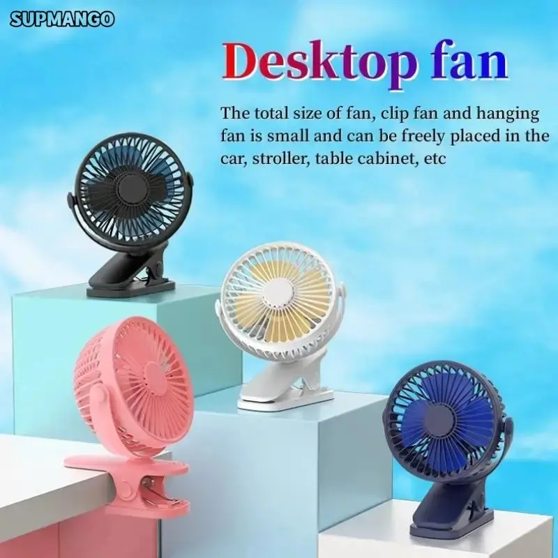 Portátil Mini Mão Clip Ventilador, Carregamento USB, Quiet Desktop Ventilador Elétrico, Alta Qualidade, Dormitório Estudantil, Pequeno Ventilador Ventilador de Refrigeração