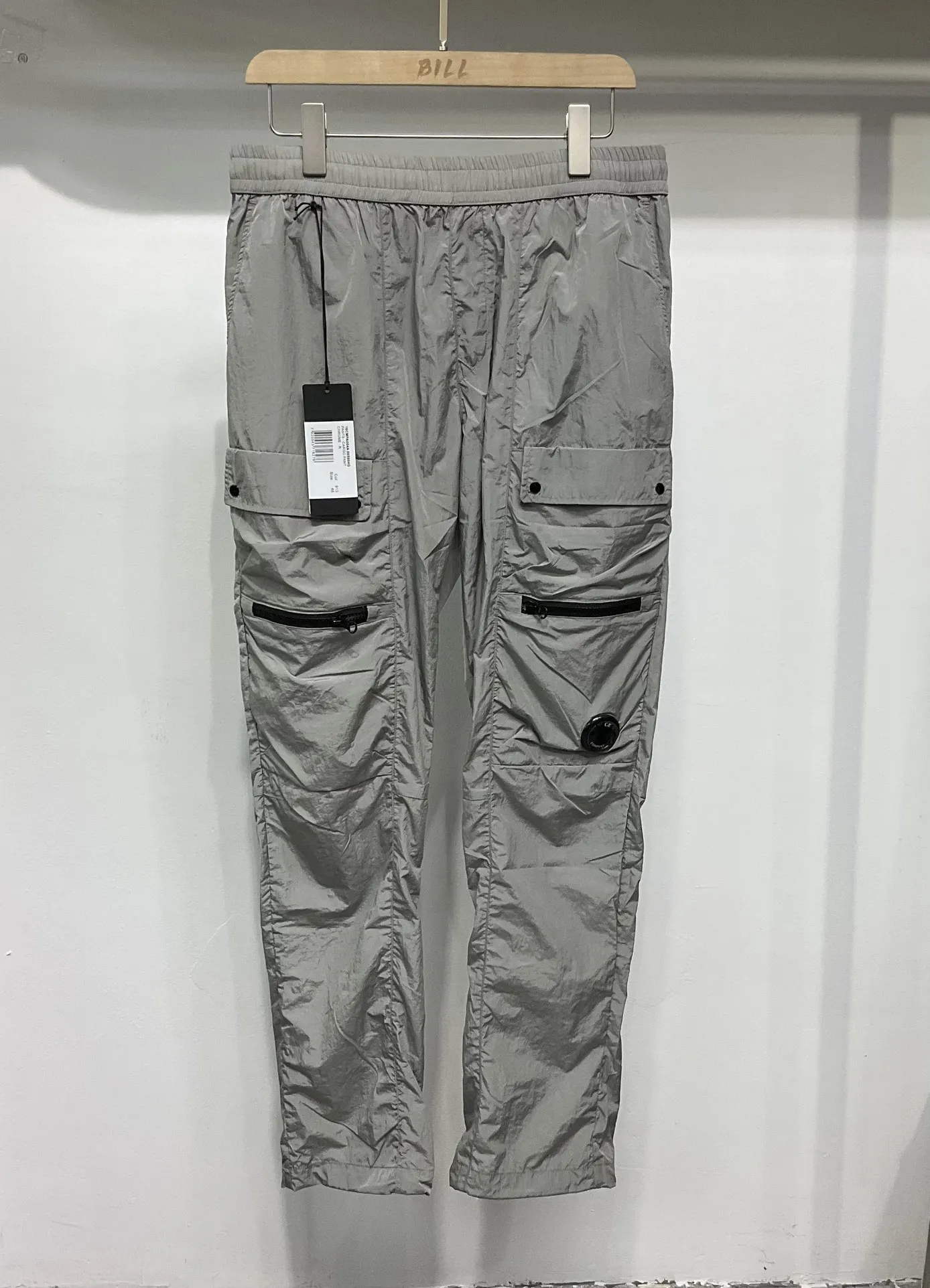 Lightweight Metal Nylon Work Trousers 5009 CP Casual Loose Fit Elastic Waist Straight Leg Pure Color Youth Autumn Fashion