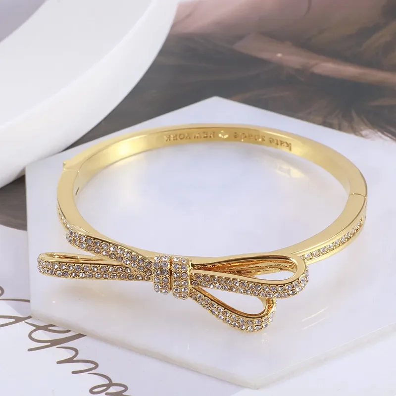 

European And American Jewelry Wholesale Shining Inlaid Sweet Temperament Bow Style Bracelet Female