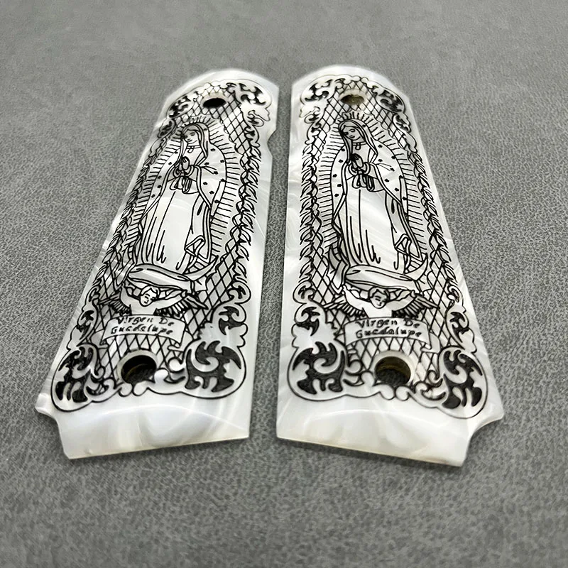 CTG 1911 empuñaduras personalizadas Paneles lisos Virgen María Virgen María Señora de Guadalupe