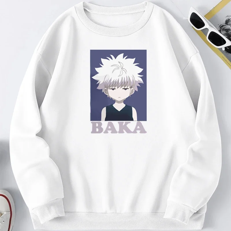 Baka Killua Zoldyck Sweatshirt Men Hunter X Hunter Hxh Hunterxhunter Hunters Hoodies Anime Clothes Crewneck Autumn Sweatshirts