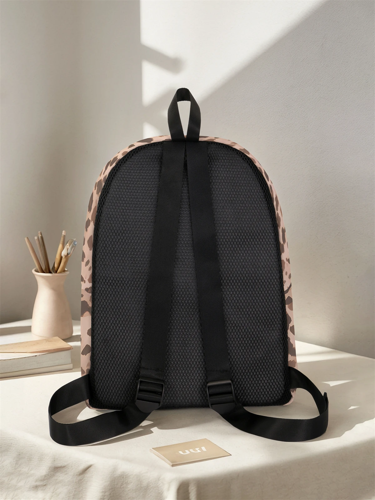 9592 Leopard Bows Pattern Backpack Purse Rucksack Travel Shoulder Bag Leopard print bow pattern backpack, new model for 2025  main image 2