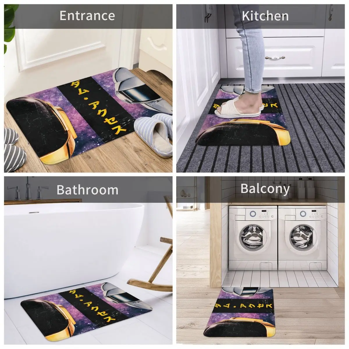 الخوذة البانك الخوذة حصيرة الحمام التقليدية اليابانية نمط ممسحة الفانيلا السجاد شرفة البساط ديكور المنزل #4