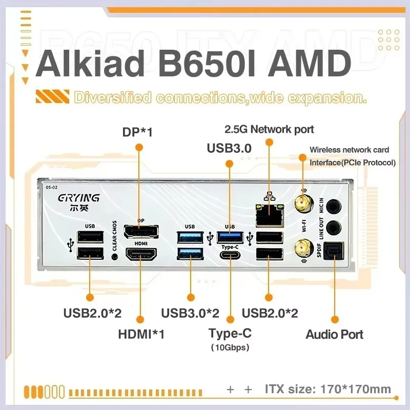 BoMaSErying Am5 Motherboard Supports 7000 Series Cpu Processors Ddr5 Dual Channel Memory Ram Itx B650i 2*pcie4.0x4 M.2 Nvme