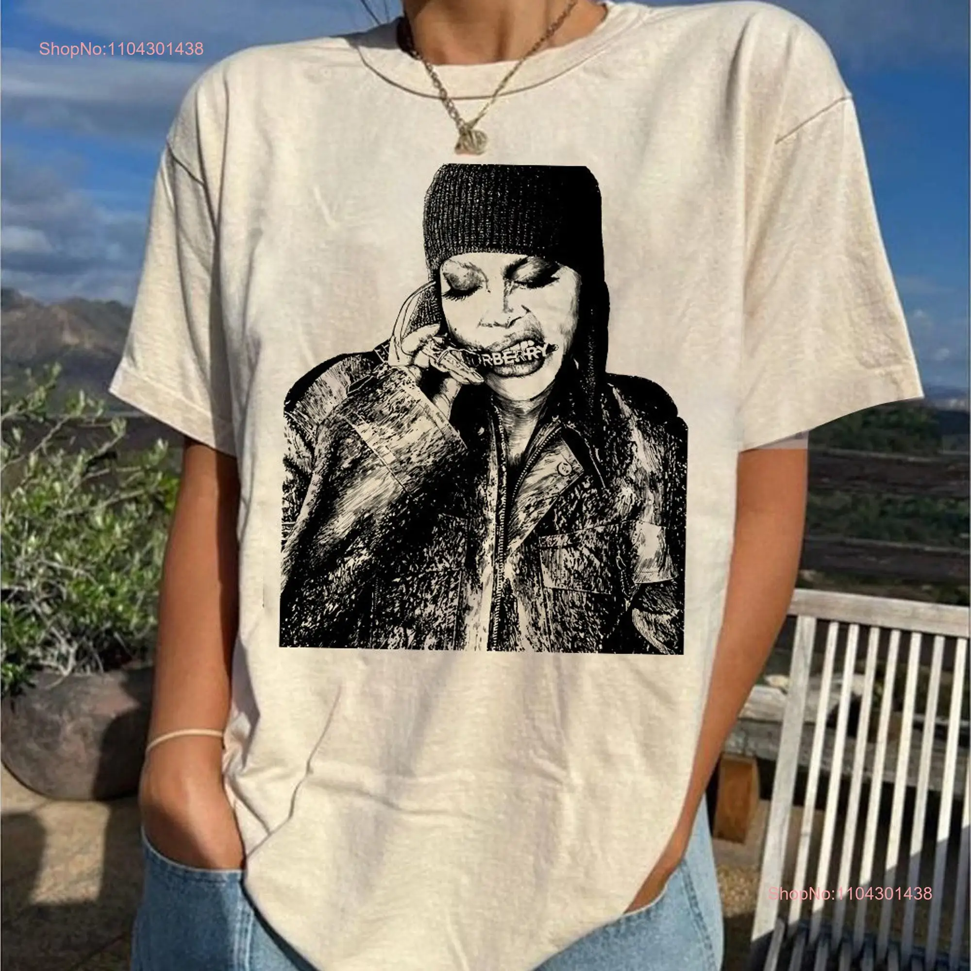 Erykah Badu Homage T Shirt Retro SweaT Rock Style Bootleg 90s Music For Fan long or short sleeves