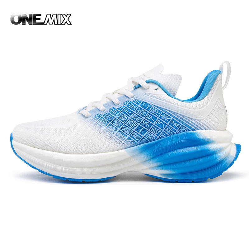 ONEMIX-Chaussures de course en cuir à coussin d'air pour hommes, baskets de jogging, de marche, de fitness, de sport en plein air, à la mode