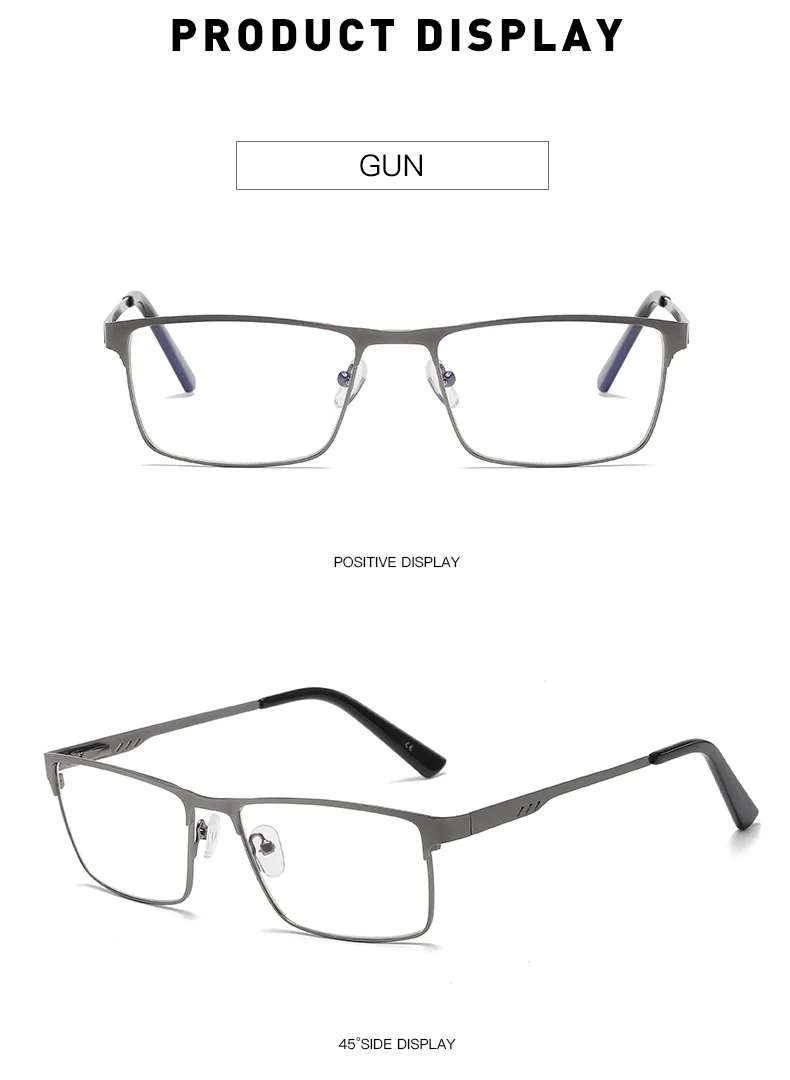 Metall-Lesebrille mit quadratischem Rahmen, alte Menschen, modische Persönlichkeit, Presbyopie-Brille für Männer und Frauen – Detail 4