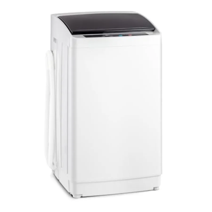 17.8LBS Portable Washing Machine Full-Automatic Electric Laundry Machine with Stainless Steel Drum Compact Washer and Spin Drye