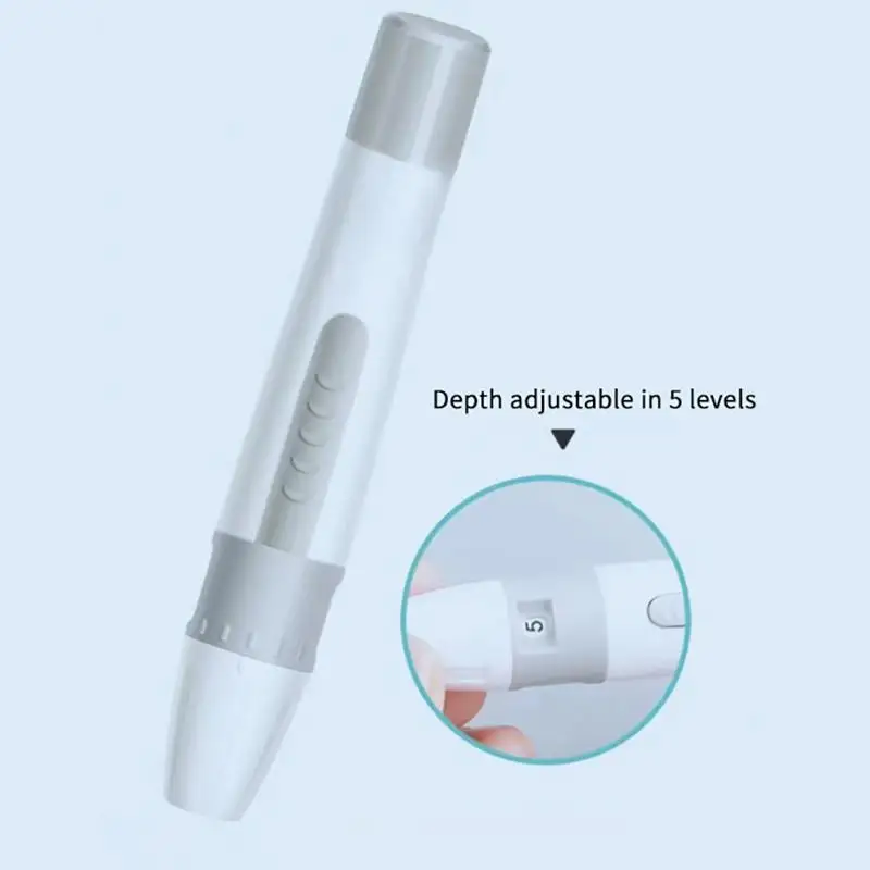 Adjustable Lancet Pen Depth Sampling Glucose Test Pen Diabetics Sensor Lancing Device Collect Accessories