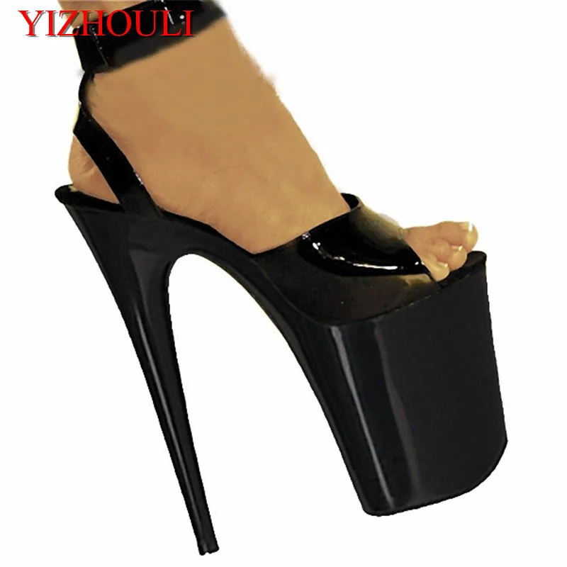 

20cm Thong sandals, Roman sandals ultra high heels paint the foreign trade of the lacquer that bake big yards for women's shoes