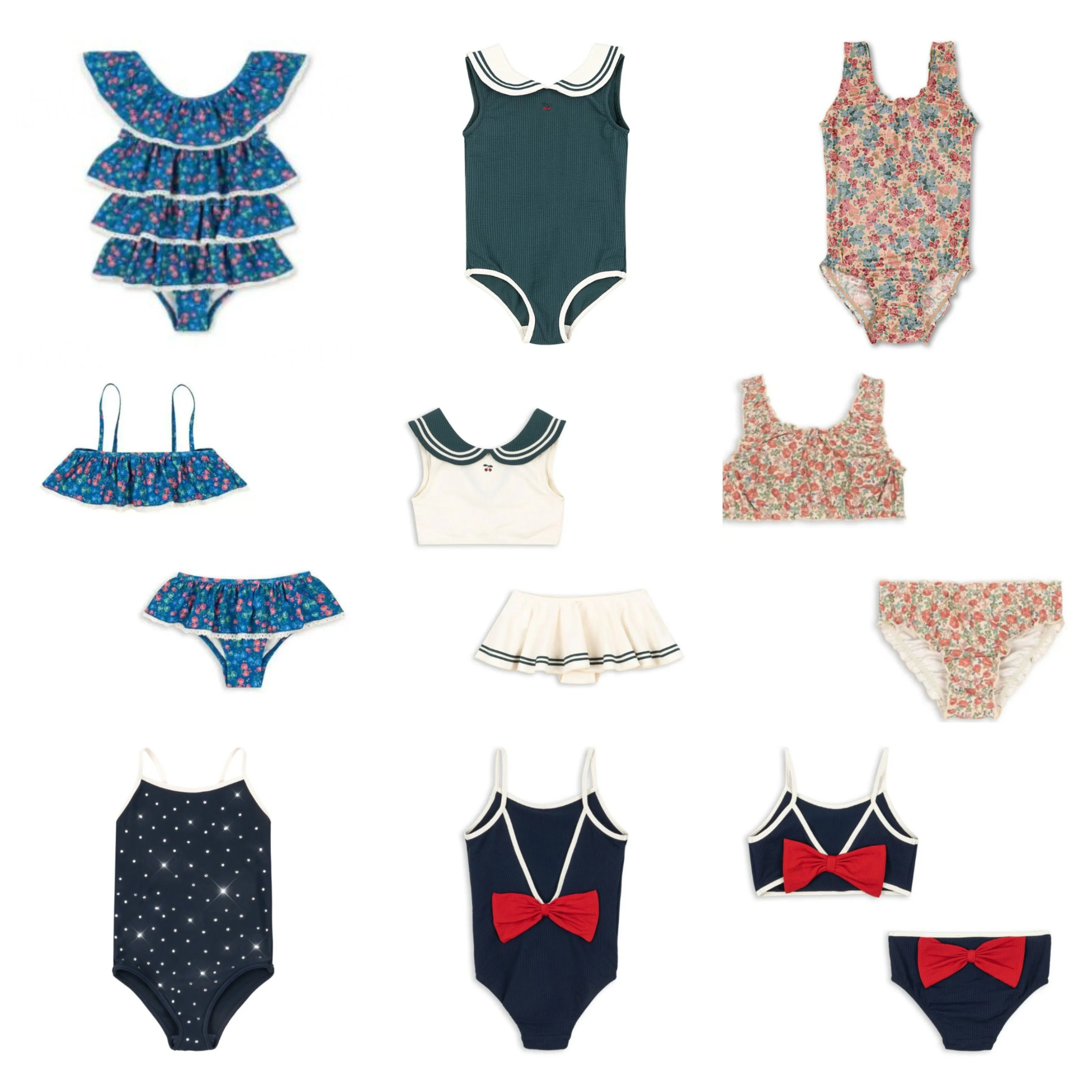 

Новинка лета 2026: Детский купальник для девочек с милым принтом вишни, бантом и рюшами