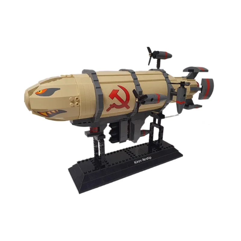 

MOC Hot Military Red Alertes War Soviet Base Kirov Airship Apocalypse Tank Building Blocks Weapons Classic Ornaments Toys Bricks