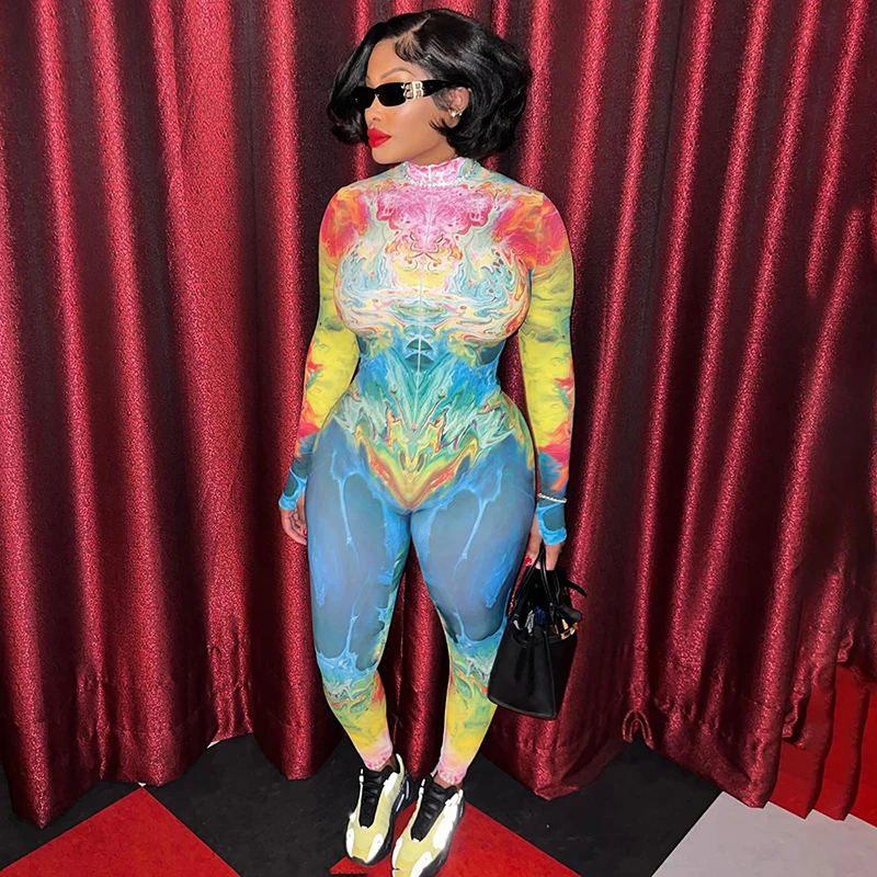 

Women 2024 Spring Autumn Long Sleeve Streetwear Bodycon Jumpsuit Overall One Piece Outfit Wholesale Items For Business
