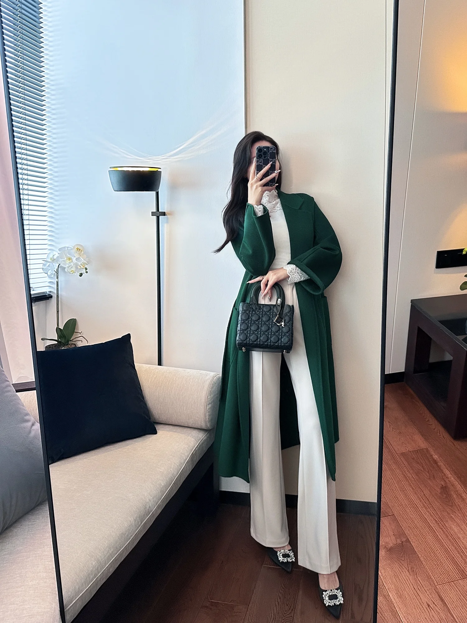 

Шерстяное пальто на осень-зиму: свободный крой, утепленное, с поясом, высококачественный трикотаж, женская модная верхняя одежда из премиальной шерсти