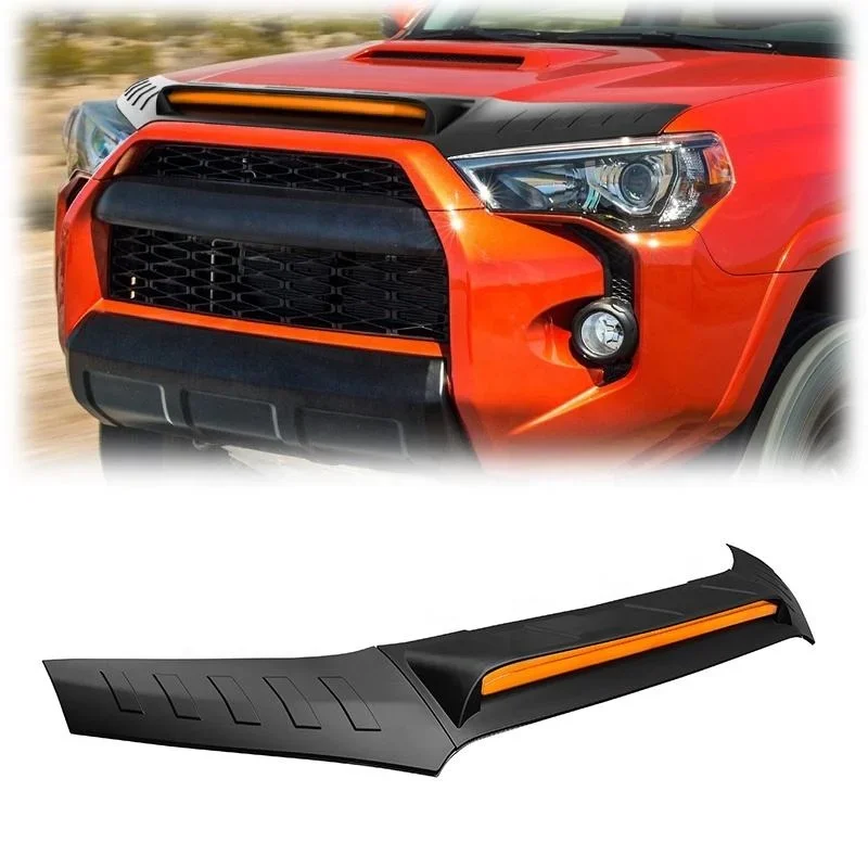 Matter Black Carbon Fiber Hood Shield For 4 RUNNER 2010-2023 Car Sand Shelter Bracket