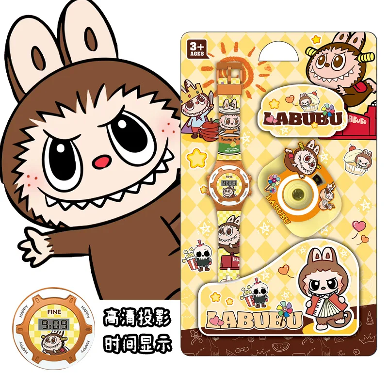 

New cartoon Labubu children's puzzle watch projection camera toy gift children's birthday gift