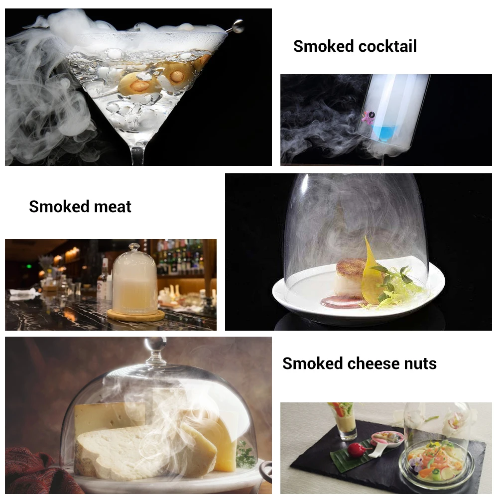 BORUiT Portable Molecular Cuisine Smoking Gun Food Cold Smoke Generator Meat Burn Smokehouse Cooking Tools Kitchen Accessories