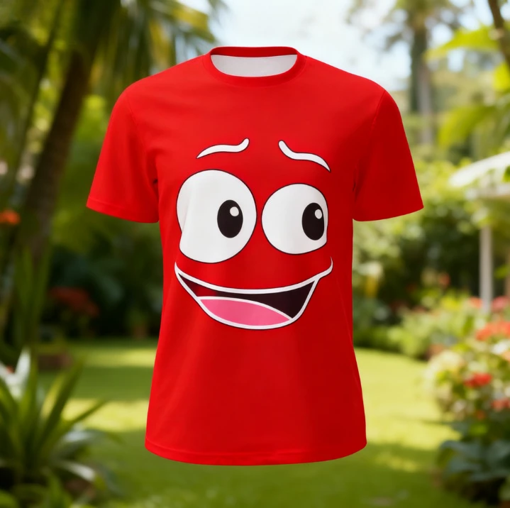 جديد سعيد الرموز التعبيرية ثلاثية الأبعاد مطبوعة الأسرة تي شيرت الخريف الرجال والنساء موضة في الهواء الطلق زوجين عادية قصيرة الأكمام تي شيرت