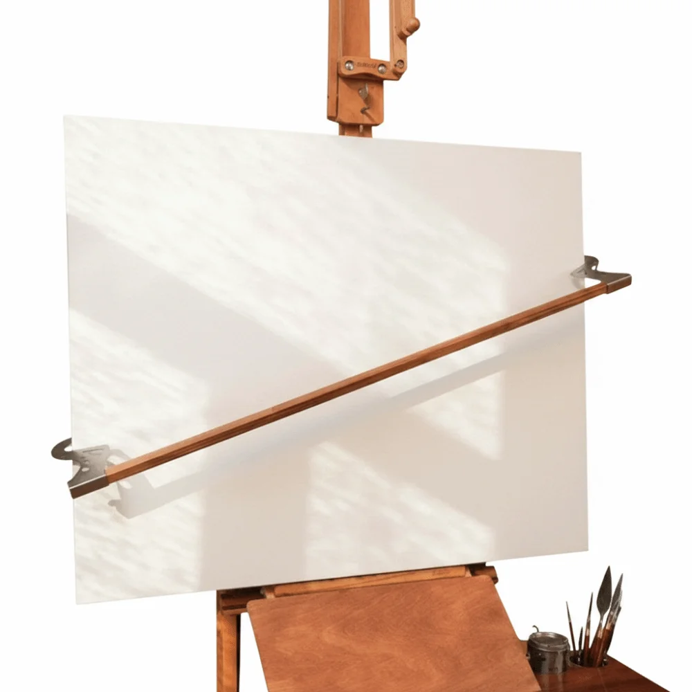 Suporte de Madeira para Artistas com Apoio para as Mãos, Altura e Ângulo Ajustáveis, Robusto, para Pintura a Óleo, com Design Suspenso para Estabilização