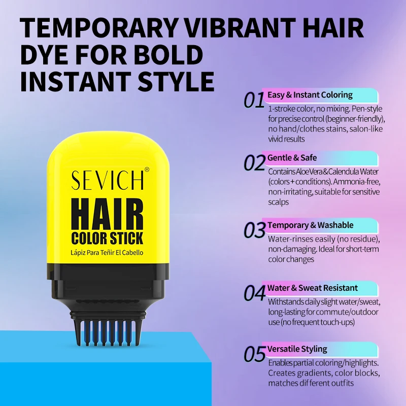 Hair Color Stick Temporary Hair Coloring Hair Chalk Pen Hair Color Chalk Washable Disposable Dye for Festival Halloween Party