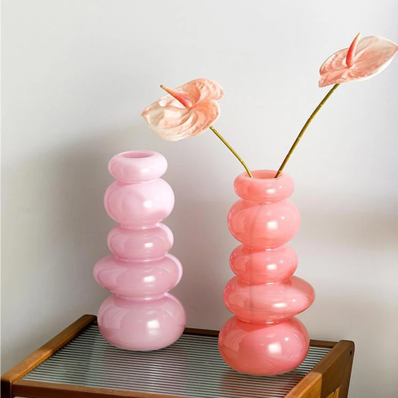 Nordic-style INS pebble glass vase decoration living room flower arrangements fresh flowers dining table decoration