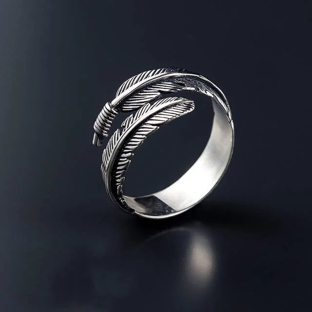 

Real 925 sterling silver feather rings for women wedding ring anillos mujer de plata 925 sterling silver jewelry