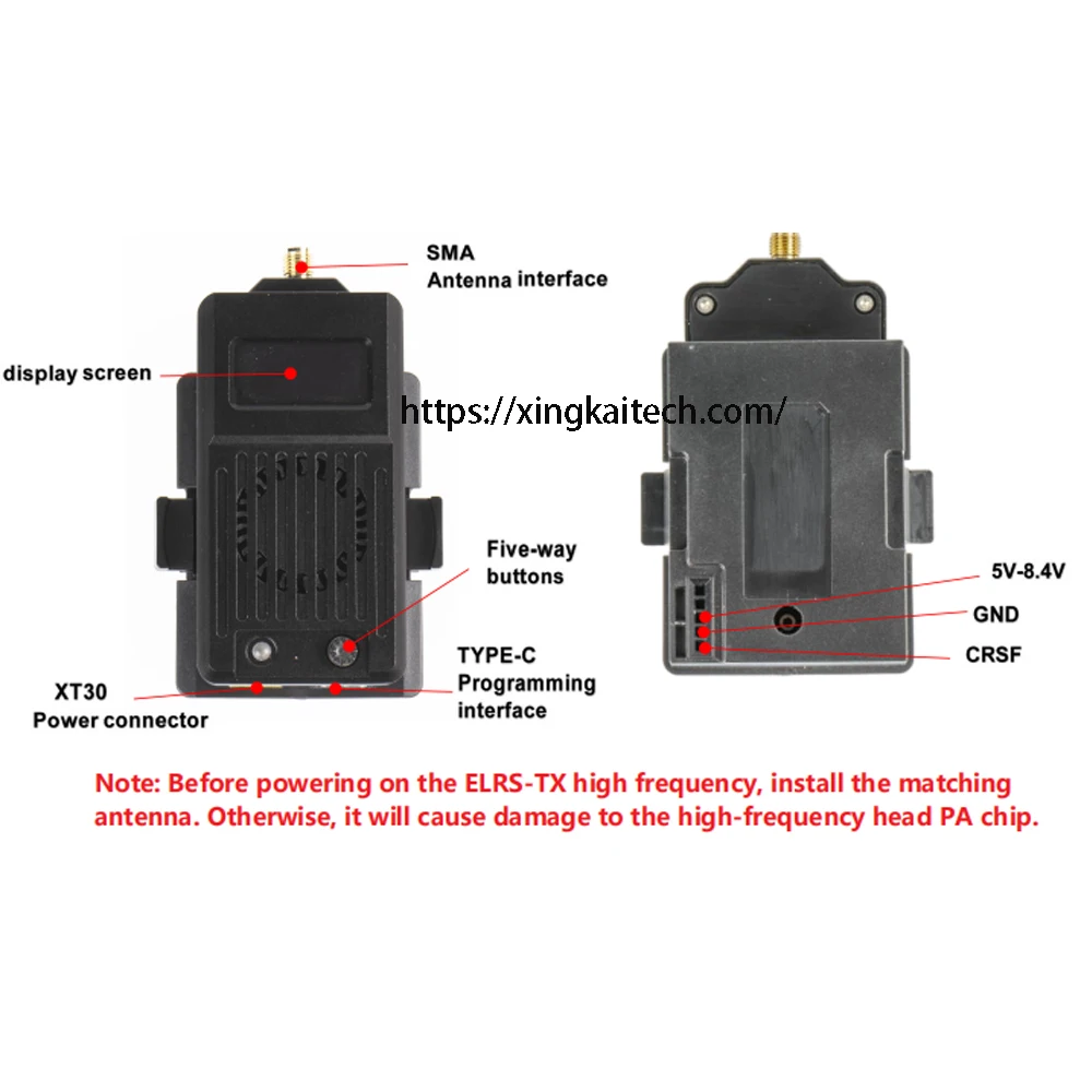 ELRS 300Mhz/360Mhz/433Mhz/500Mhz/720Mhz 2.5W-TX High-frequency Head Transmitter Module Compatible Radiomaster TX12 TX15 TX16s