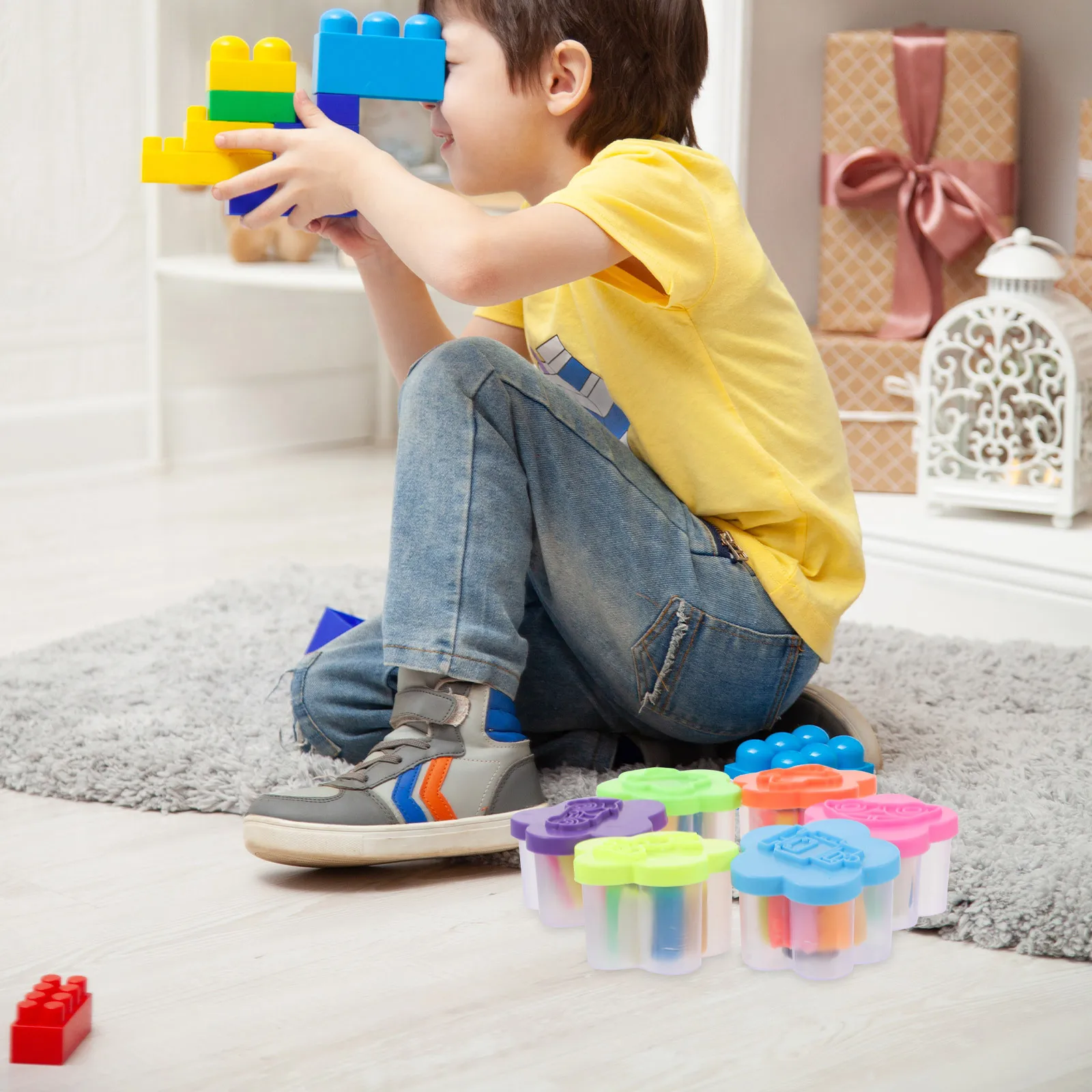 12 Boxes Crafts Clay for Kid DIY Modeling Clay Kit Light Safe Bright Colors Included Easy to Carry Storage Box for School Home