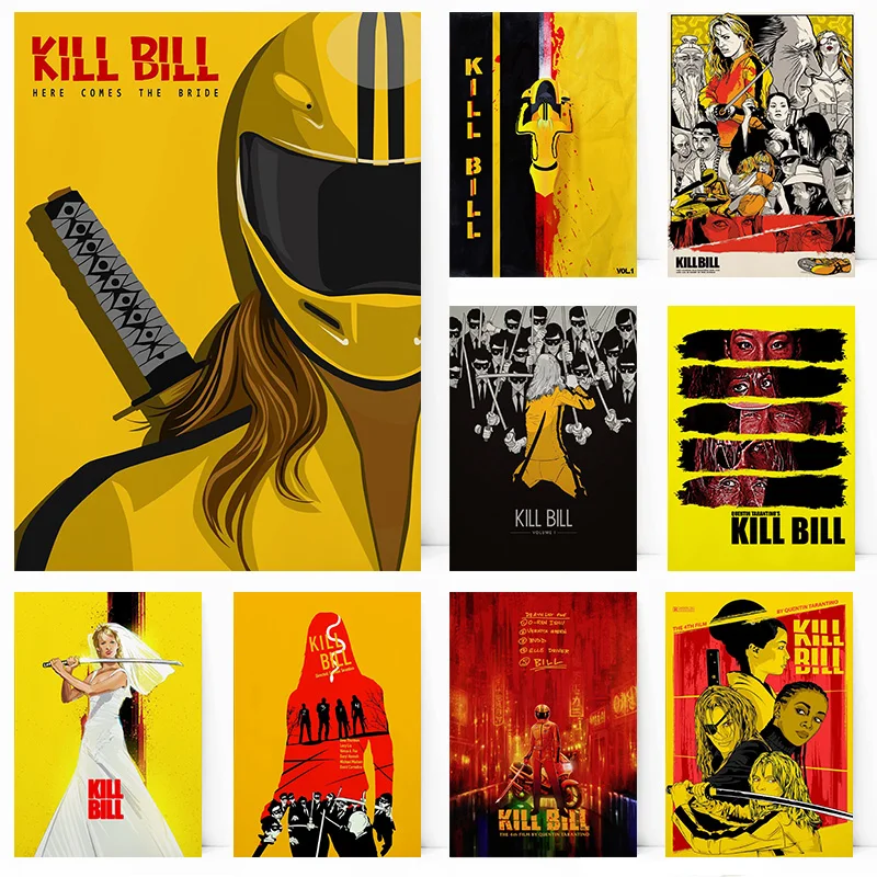 Vintage Movie Kill Bill Old Film Quentin Tarantino Poster Print Wall Art Pictures Canvas Painting Living Room Bedroom Home Decor