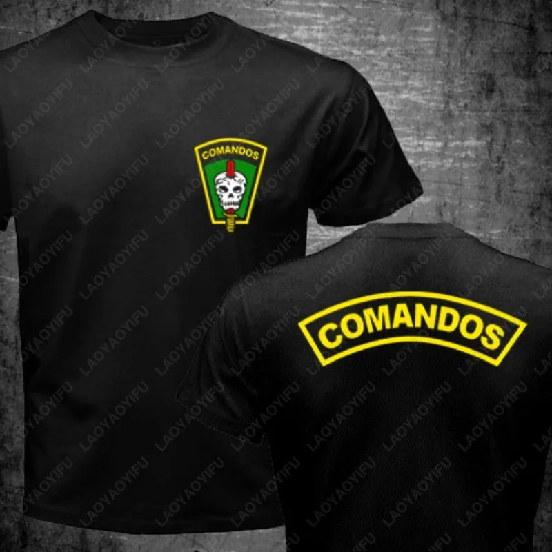 Excercito Brazil Skeleton Special Forces Army 1st Commando Action Battalion Tshirt Black Mens Graphic Tops Casual Style Gift Tee