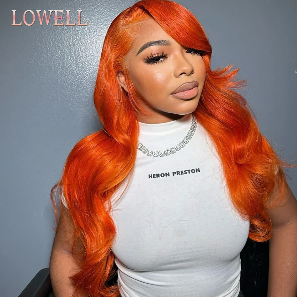 Orange Ginger Human Hair For Women 30 Inch 13x6 Hd Body Wave Lace Front Wig 100% Brazilian 13x4 Lace Frontal Colored Wigs