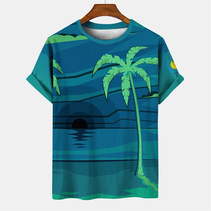 

Summer Beach Vacation 3D Printed T-shirts, Men's and Women's Fashionable T-shirts, Street Entertainment Breathable T-shirts