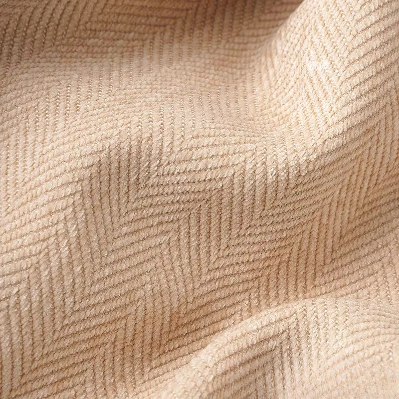 Solid Herringbone Chenille Matte Frosted Wool Blend Fabric Soft Structured Blazer Trousers Skirt Material Textured Weave
