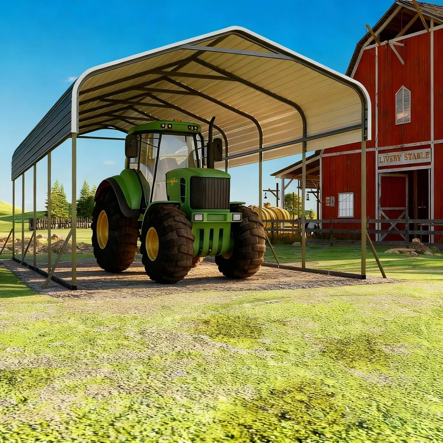 

Усиленный металлический навес 12x20 футов для автомобилей и автодомов, всепогодное укрытие, настраиваемый под заказ