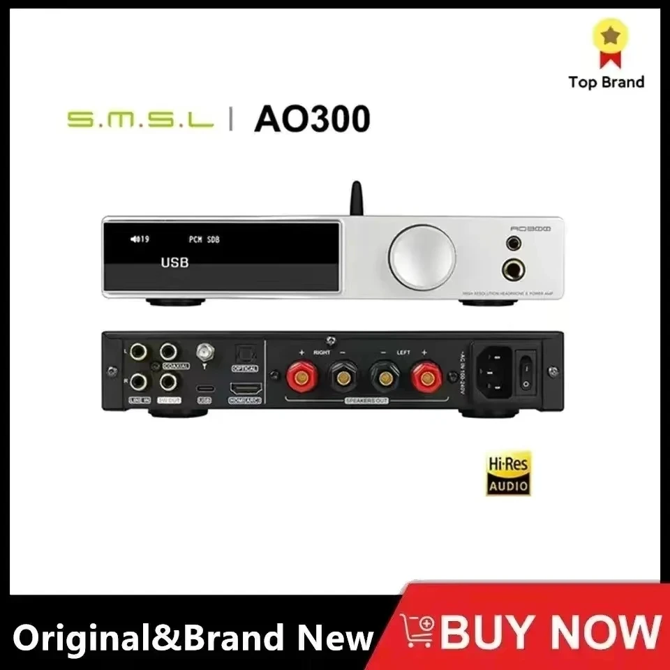 SMSL AO300 Digital Amplifier MA5332MS AMP CS43131 DAC Chip DSD256 Bluetooth MQA 2.1 Channel with Aubwoofer USB Decoding Speaker