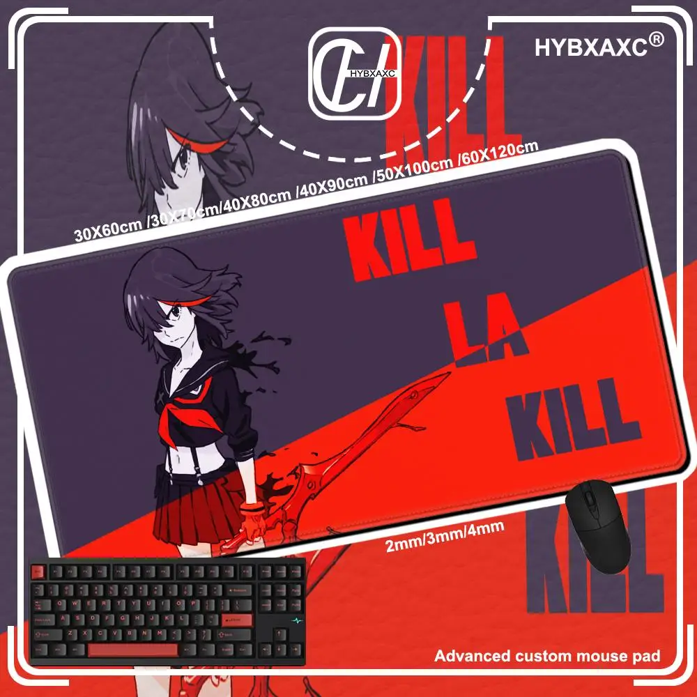 HYBXAXC Anime Kill La Kill Desk Mouse Pad Cute Matoi Ryuuko HD Desk Pad Extended Keyboard Mat XXL Gamer Mousepad 90x40 Table Mat