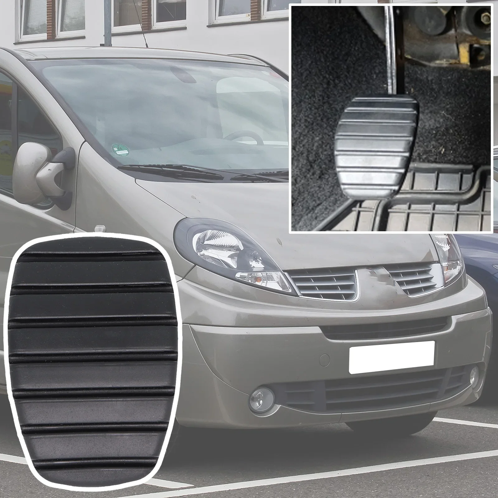 2 Piezas de Cubiertas de Goma para Pedales de Freno y Embrague para Nissan Primastar NV300 Vivaro Mitsubishi Express Renault Trafic 2002-2018