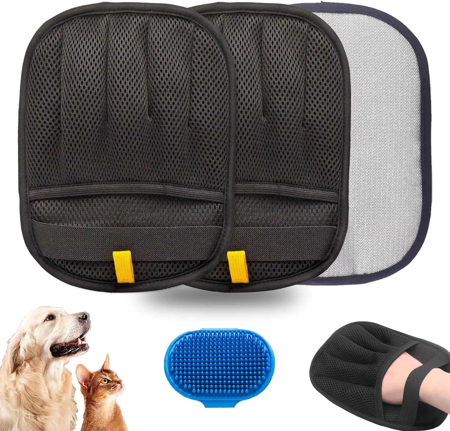 

2PCS Pet Hair Remover, Electrostatic Pet Hair Removal Gloves, Reusable Cat & Dog Hair Remover for Couch, Furniture, Carpet, Curt