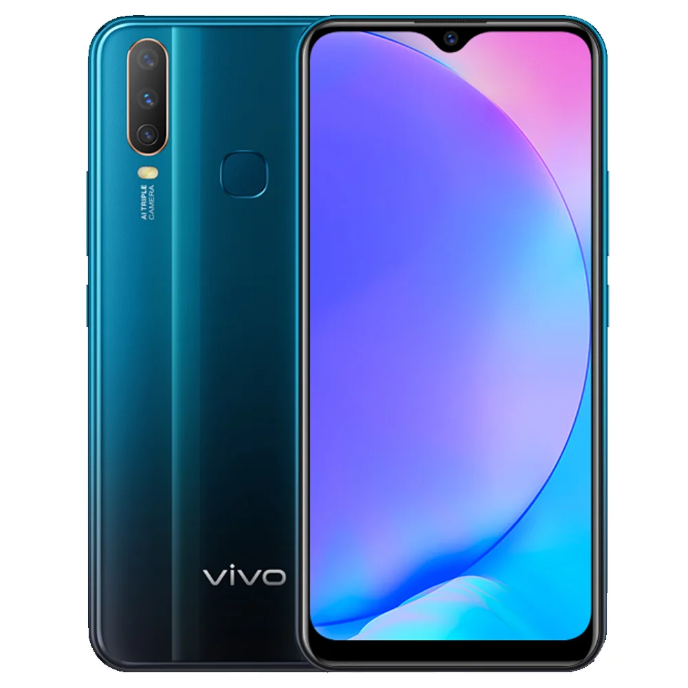 Original Vivo Y17 International Version Waterdrop Display 13MP+8MP+2MP AI Camera 5000mAh Dual Engine Fast Charging Mobile Phone