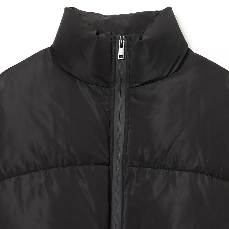 HXAO Black Lightweight Padded Jackets Women's Jacket Winter Crop High Neck Long Sleeve Quilted Jacket Woman Insulated Outerwears