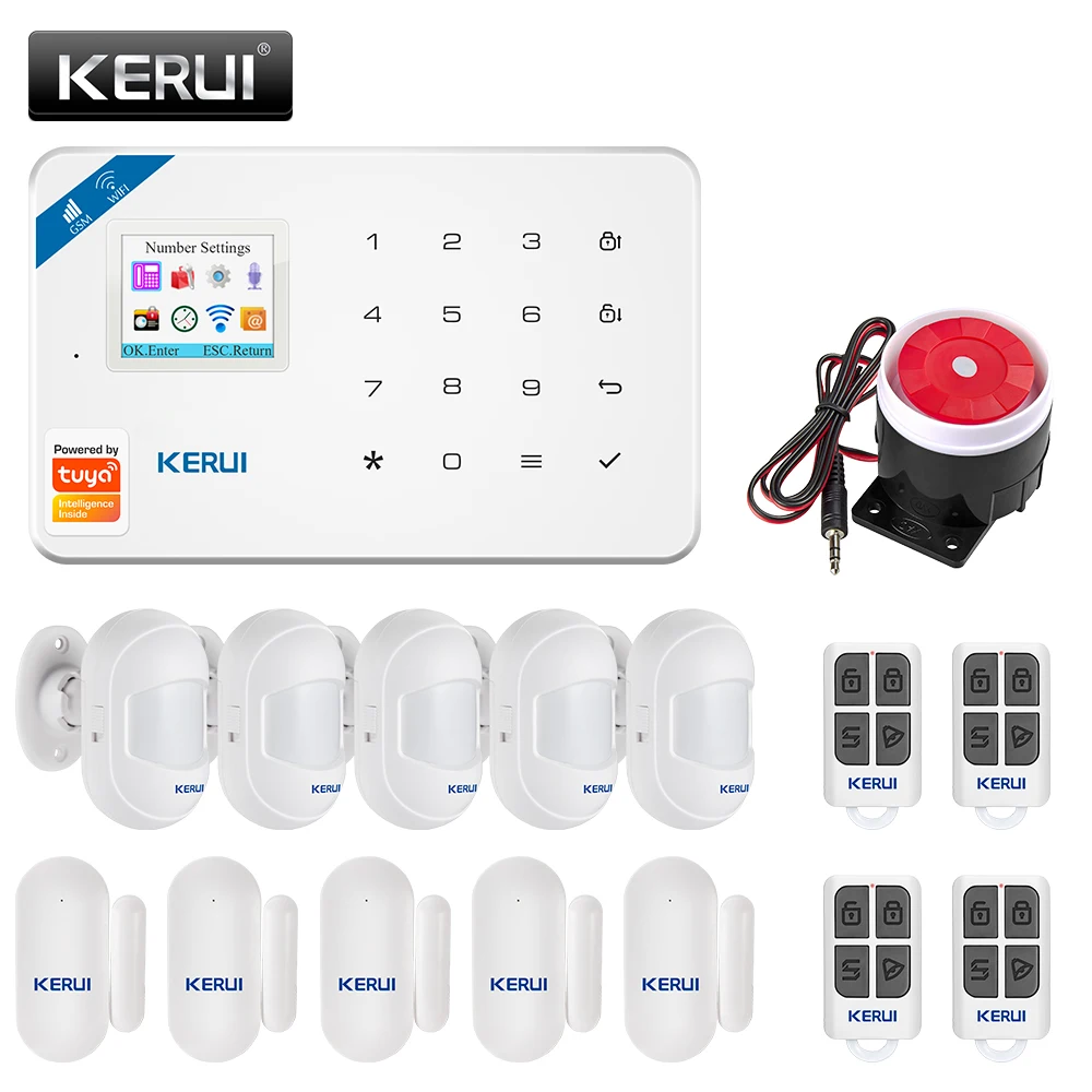 

KERUI W181 WIFI Wireless GSM Alarm system Tuya Smart APP Remote Control Home Security Alarm Host Home Security Alarm Kit