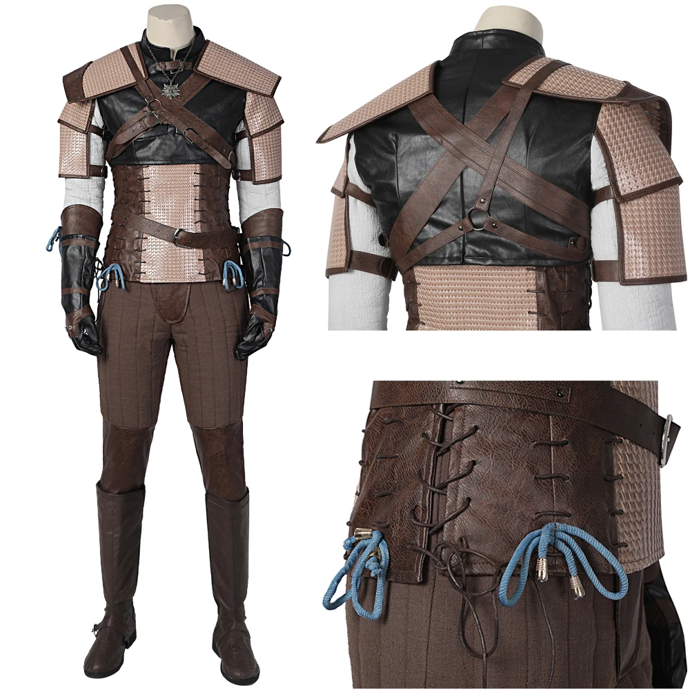 Wild Hunt Cosplay Geralt Costume Halloween Carnival Fancy Armor Outfit Men Battle Clothing With Accessories