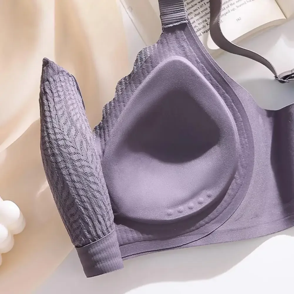 حمالة صدر نسائية بلون سادة وتغطية كاملة مرنة لرفع حمالة صدر مرنة قابلة للتنفس
