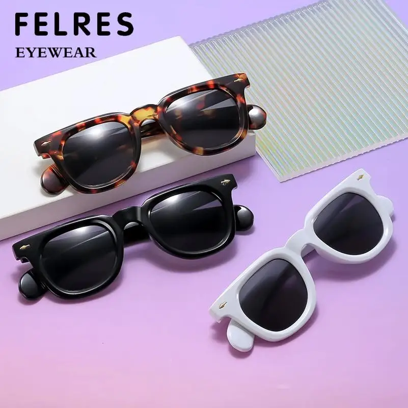 إطار سميك مربع أسود نظارات للقراءة النظارات الشمسية الرجال النساء مصمم ملون طويل النظر نظارات في الهواء الطلق الظل نظارات شمسية #4